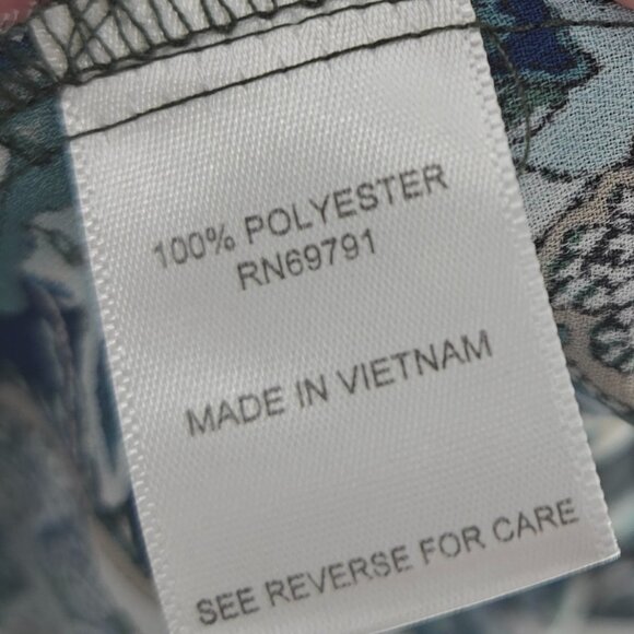 Roz and Ali Blue Green Paisley Button Down Long Sleeved Blouse 1x - Picture 13 of 13